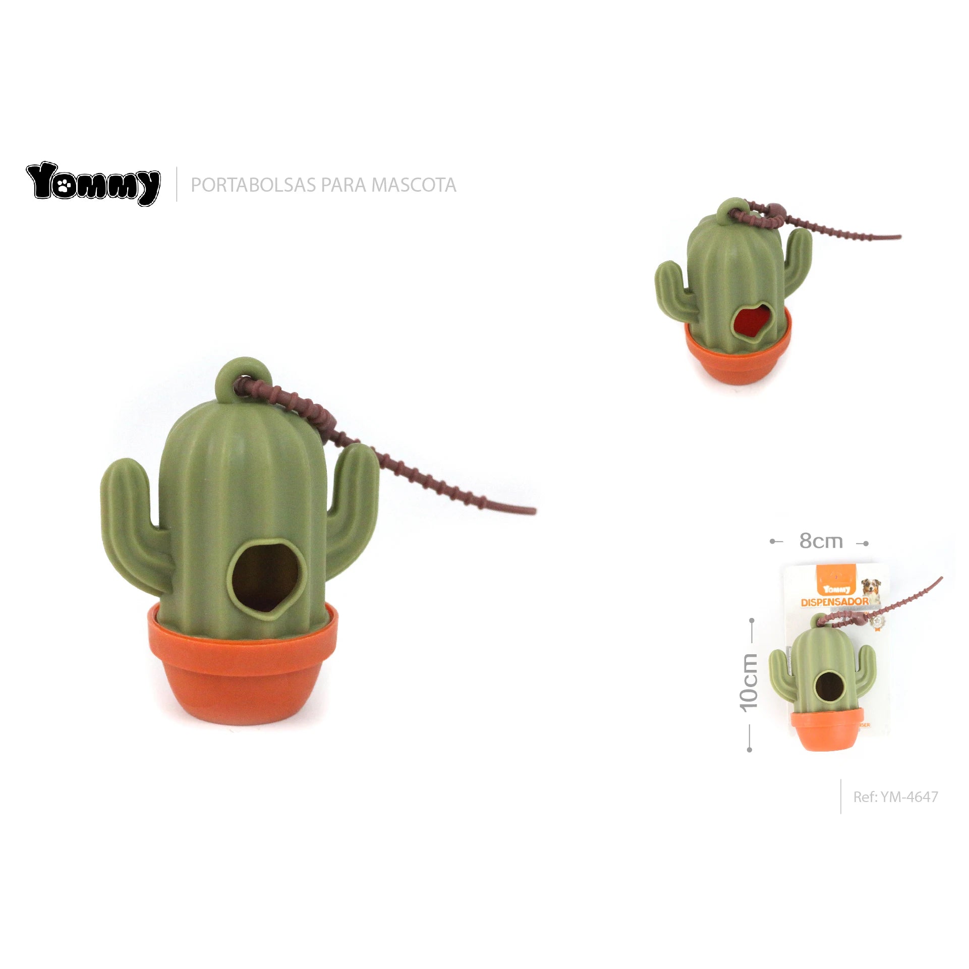 Dispensador de bolsas para mascotas Yommy Cactus - vista principal